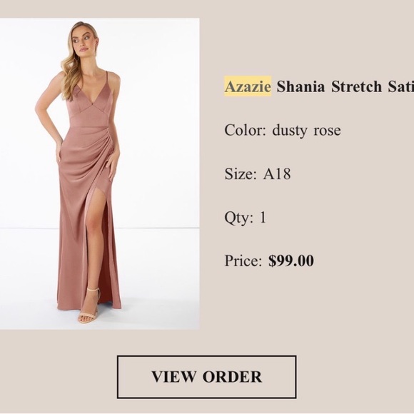 Azazie Shania Stretch Satin Bridesmaid Dress in Dusty Rose - Picture 9 of 9